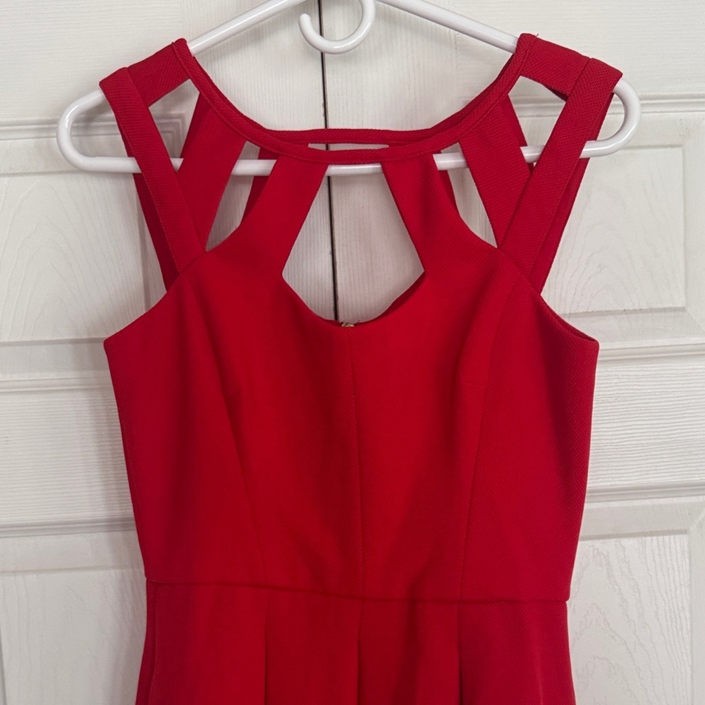 Betsey Johnson Red Cutout Mini skater Dress - Picture 6 of 8